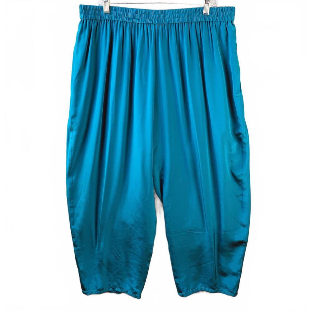 Diane Von Furstenberg Womens Plus Size Wide Leg Elastic Waist Silk Pants (641)
